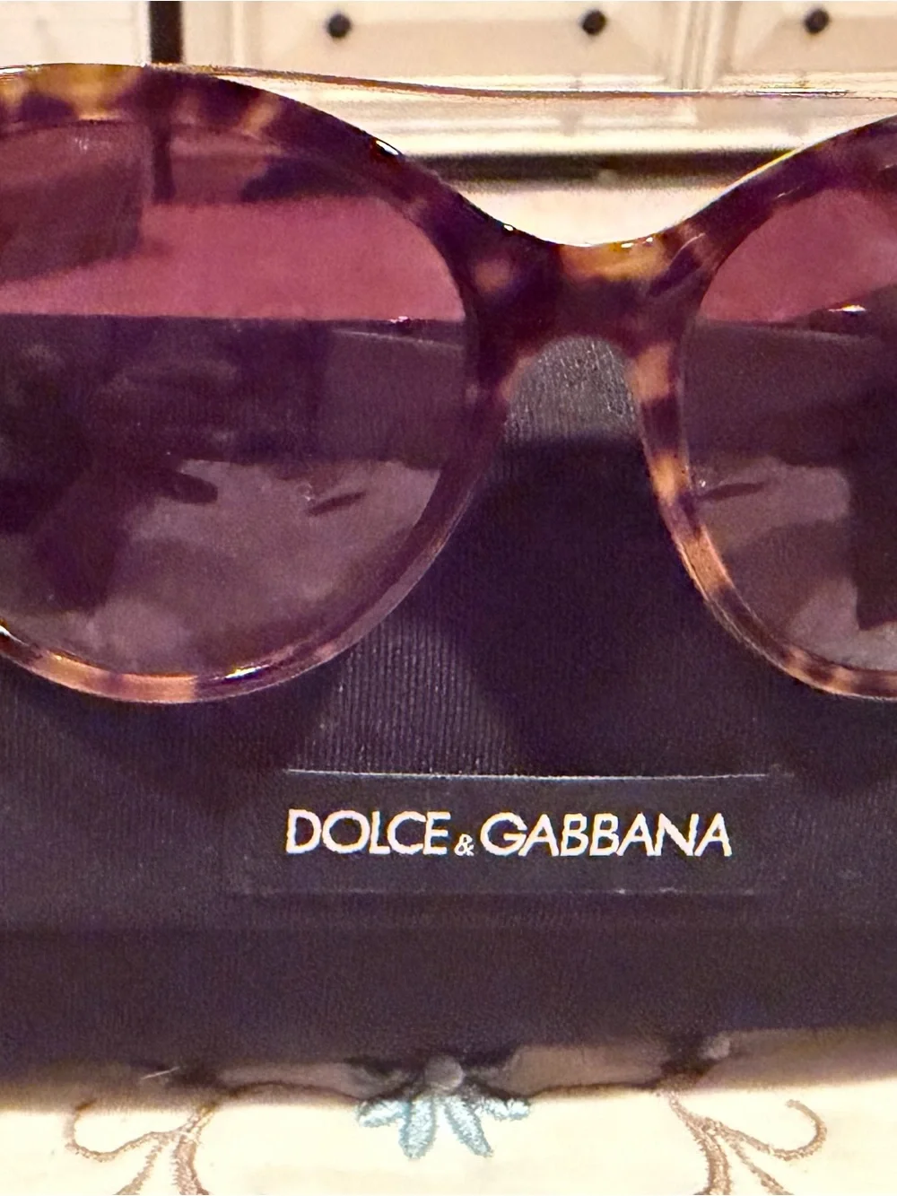 Dolce & Gabbana Tortoiseshell Frame Sunglasses with Brown Lenses